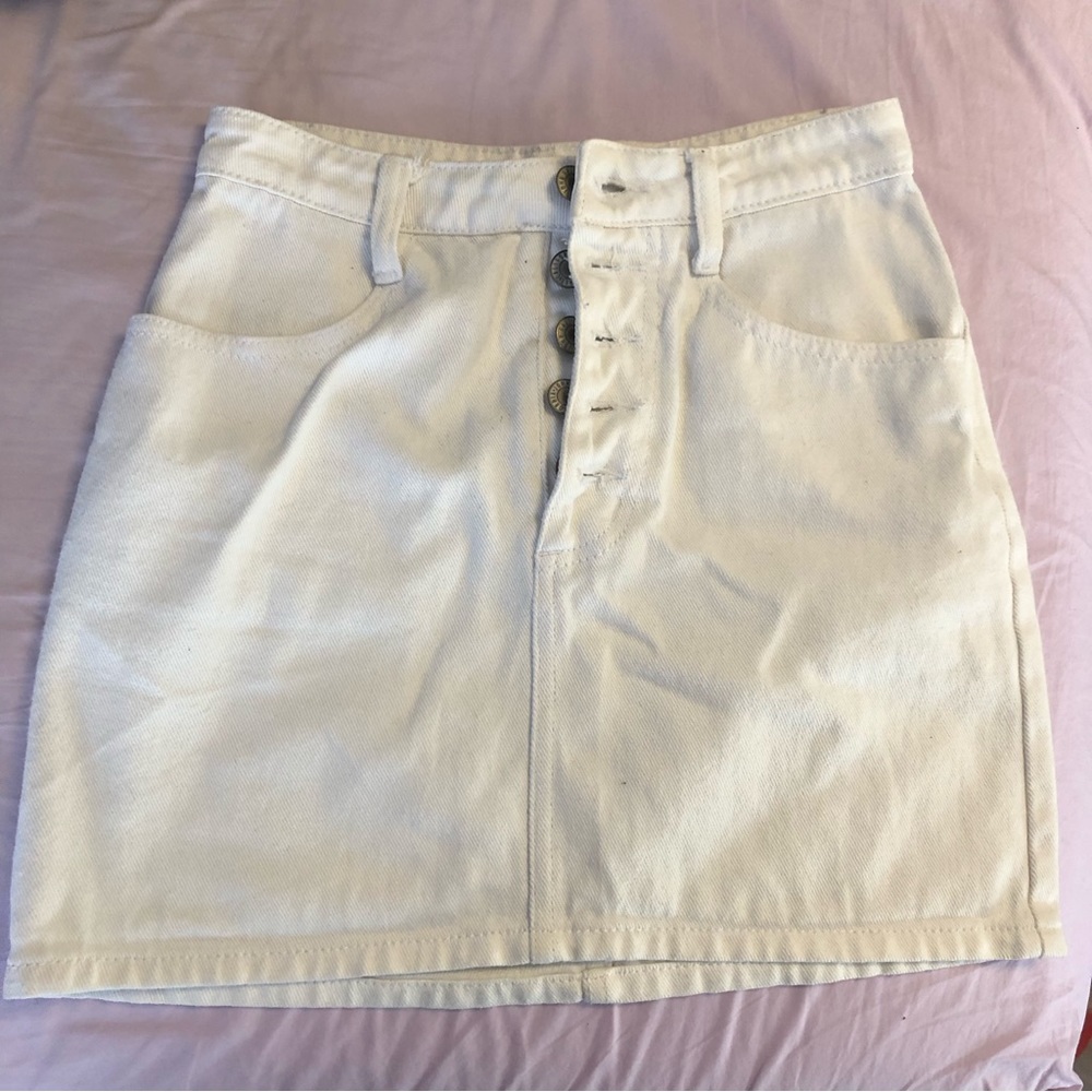 Brandy Melville white denim miniskirt, size XS